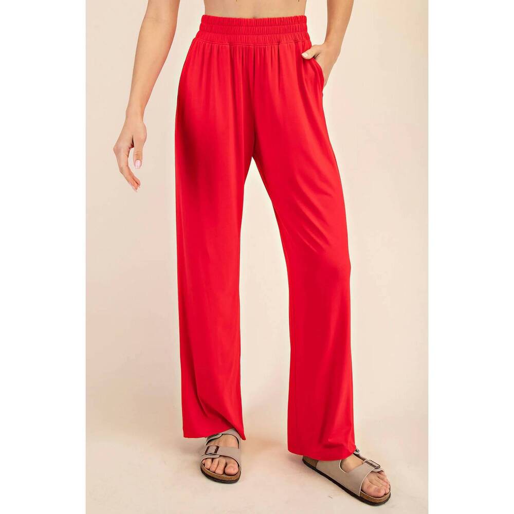 NEW RAE MODE viscose modal wide leg pant in red